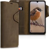 kalibri telefoonhoesje voor Huawei P Smart (2019) - Hoesje met pasjeshouder en standaard - bruin - Wallet case