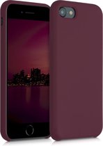 kwmobile telefoonhoesje voor Apple iPhone SE (2022) / SE (2020) / 8 / 7 - Hoesje met siliconen coating - Smartphone case in wijnrood