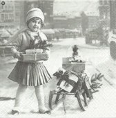 Sagen Vintage - Girl With Christmas Gifts