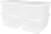 IRIS New Cristalbox Opbergbox - 40L - Kunststof - Transparant - Set van 4