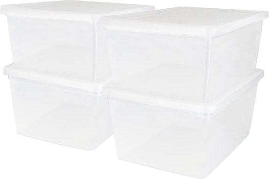 Iris Ohyama New Cristalbox Opbergbox - 40L - Kunststof - Transparant - Set  van 4 | bol.com
