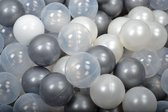 MeowBaby® Ballenbak ballen 100 stuks - Zilver, Wit, Parel Wit, Transparant