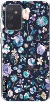 Casetastic Samsung Galaxy A72 (2021) 5G / Galaxy A72 (2021) 4G Hoesje - Softcover Hoesje met Design - Flowers Navy Print