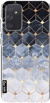 Casetastic Samsung Galaxy A72 (2021) 5G / Galaxy A72 (2021) 4G Hoesje - Softcover Hoesje met Design - Blue Hexagon Diamonds Print