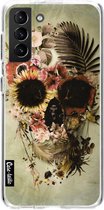 Casetastic Samsung Galaxy S21 Plus 4G/5G Hoesje - Softcover Hoesje met Design - Garden Skull Light Print