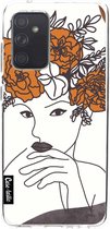 Casetastic Samsung Galaxy A52 (2021) 5G / Galaxy A52 (2021) 4G Hoesje - Softcover Hoesje met Design - Flower Girl Lines Print