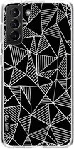 Casetastic Samsung Galaxy S21 Plus 4G/5G Hoesje - Softcover Hoesje met Design - Abstraction Lines Black Print