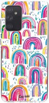 Casetastic Samsung Galaxy A52 (2021) 5G / Galaxy A52 (2021) 4G Hoesje - Softcover Hoesje met Design - Sweet Candy Rainbows Print