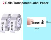 NIIMBOT Transparante Labelrol - 15 x 30 mm - Zelfklevend - Voor D11 Printer - 2 Rollen