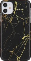 iPhone 12 Pro Max Hoesje - Zwart - Goud - Marmer - Flexibel – Luxe – Soft - Backcover –Geschikt voor Apple – Case – Schok – Shockproof – Cover – Bescherming – Smartphone – Telefoon Accessoire