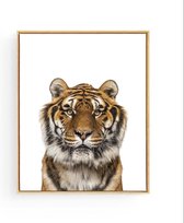 Poster Safari Tijger Hoofd - 80x60cm - Safari Jungle Dieren - Muurdecoratie