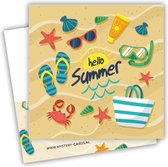 Bonjour l' Summer - (Vacances) | Carte mystère | Carte avec message secret