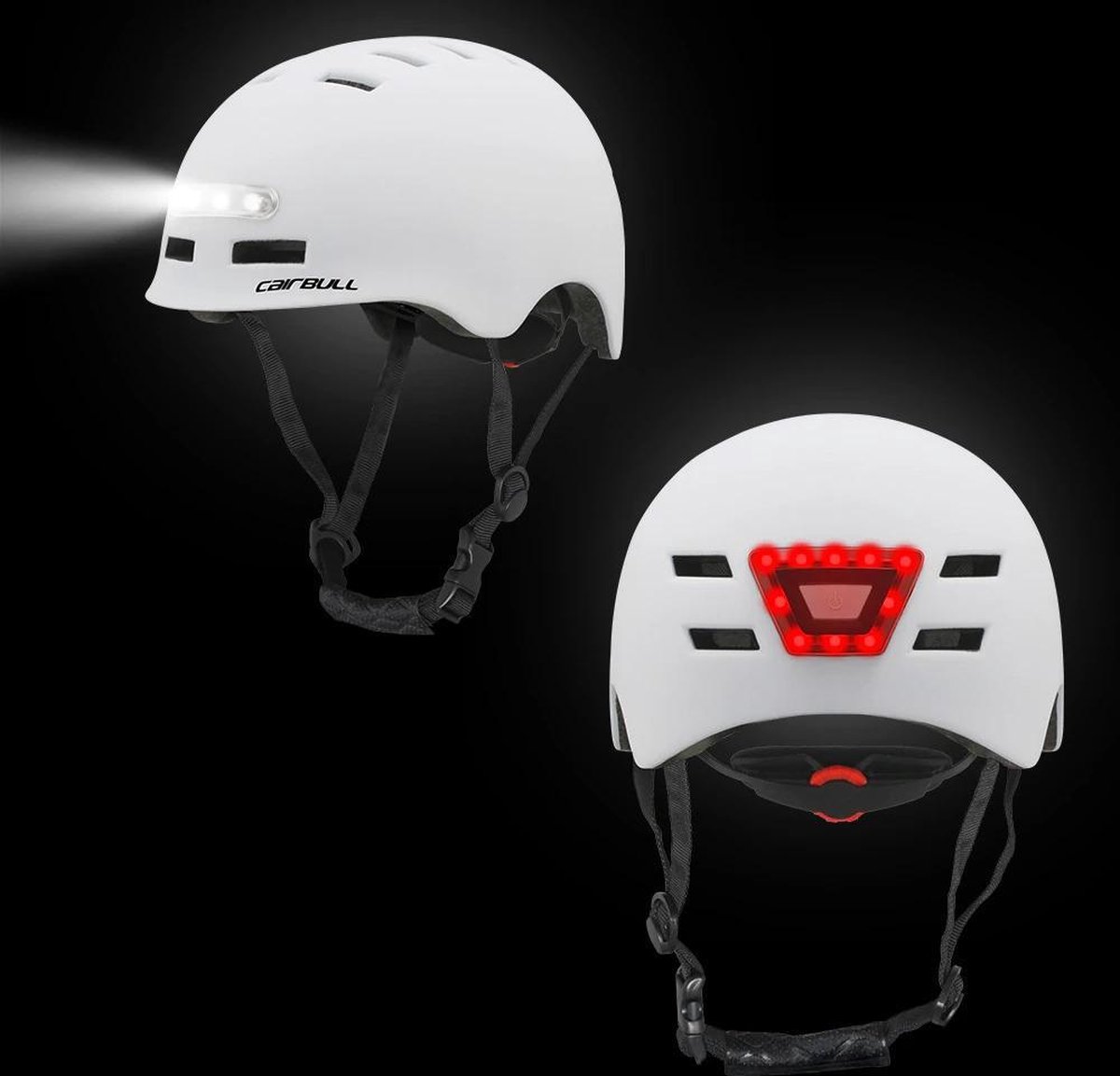 Fietshelm met ingebouwde voor en achterlichtLED licht SMART helmScooter, fiets,...