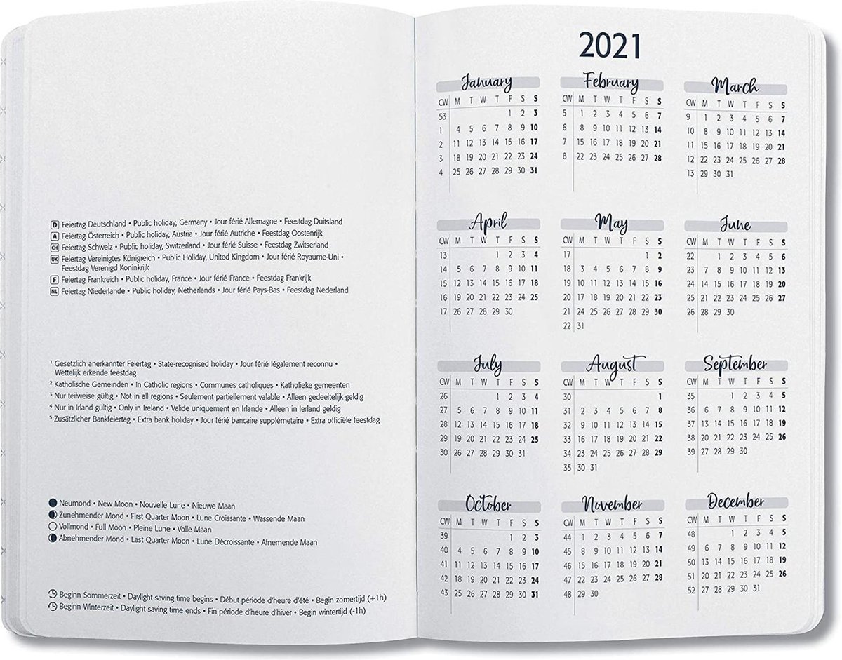 Agenda 21 Afsprakenplanner Weekkalender Ca A6 Zwart Wit Met Vrolijke Kalender Bol Com