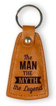 Sleutelhanger | Imitatieleer | Bruin | The man the myth the legend