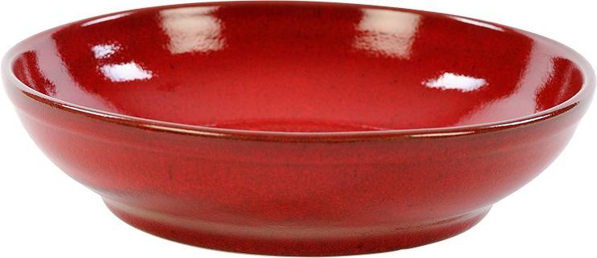 Saladeschaal diam. 23cm. hg. 5,5cm. 'Blossom Red' KAITØ Stoneware per 2 stuks - Kaitø