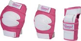 Bol.com Champz Skate Beschermset - Roze/Wit - Kinderen - Large - 39-42 EU aanbieding