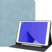 iPad 10.2 2020 Hoes iPad 8 Hoesje Luxe Book Case Met Pencil Houder - Licht Blauw