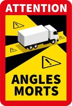 Dode Hoek Sticker Vrachtwagen - Voordeelset van 3 stuks - 17 x 25 cm - Waarschuwing - Attention Angles Morts