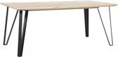 MATIX Massief grenen salontafel met ijzeren onderstel - L 180 x D 90 x H 75 cm