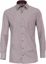 CASA MODA comfort fit overhemd - bordeaux met blauw en wit gestreept structuur (contrast) - Strijkvrij - Boordmaat: 40