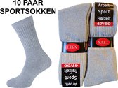 Sport sokken 10 pak L.grijs 47-50