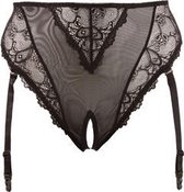 Bundle - Cottelli Collection - Jarretel Slip Open Kruis - Zwart XL met glijmiddel
