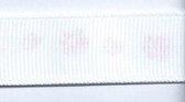 SR1224/01 Ribbon white / printed paws pink 16mm 20mtr