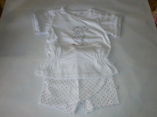 Noukie's - Pyjama - Meisje - Wit met stip - 4 jaar 104