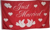 Trasal - vlag Just Married - 150x90cm