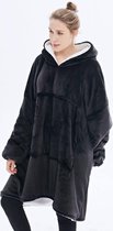 Swoodie™ - Zwart - Hoodie Blanket - Deken met mouwen  - oodie - snuggie - dekens - hoodie deken - Oversized Hoodie - huggle hoodie