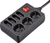 Hama Distribution Panel 7 Sockets With Switch 1.4 M Black