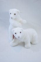 Set van 2 ijsberen: 20 x 9 x 6 & 12 x 18 x 10 cm: fluweel kunststof