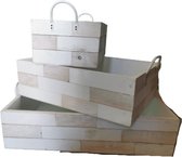Houten box - White wash - set van 3