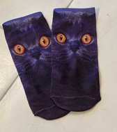 Enkelsokken Kat - kattensokken - fotoprint enkelsokken - Unisex - Maat 36-41