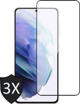 Screenprotector geschikt voor Samsung S21 Plus - 3x Glas Full Screen Protector