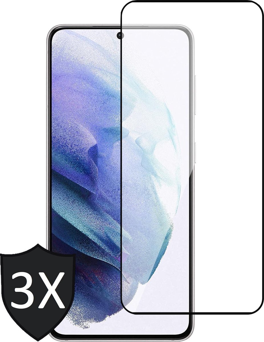 Screenprotector geschikt voor Samsung S21 Plus - 3x Glas Full Screen Protector
