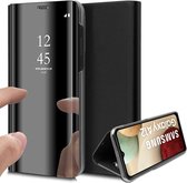 Hoesje geschikt voor Samsung A12 - Spiegel Book Case Cover Hoes Zwart