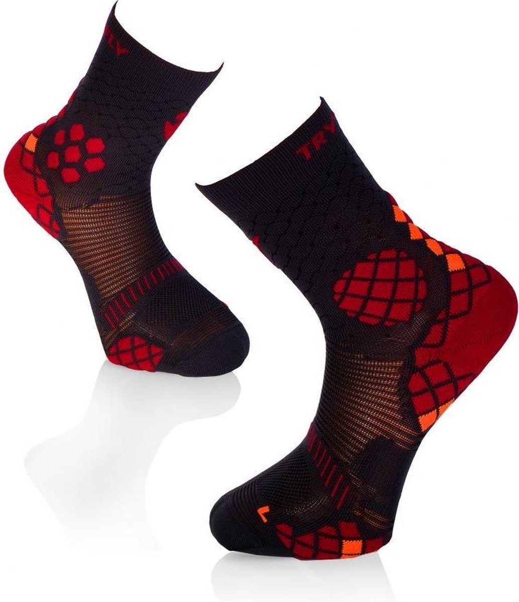 Compressie sokken Try To Fly Compressive Socks, anthracite and red, 39-42