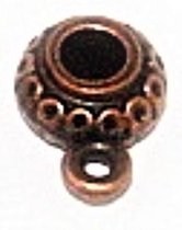 Kraal met oogje 13x9 mm koper, 18 st