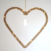 Hart - Jute - LED lampjes - Touw - Decoratie - Woondecoratie - Liefde - Valentijn - Moederdag