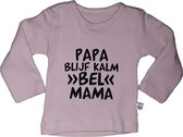 Shirt roze lange mouw met tekst 62/68
