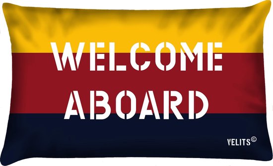 Sierkussen - Buitenkussen Welcome Aboard Regata Waterafstotend - Multicolor - 60 Cm X 40 Cm