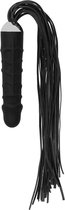 Black Whip with Realistic Silicone Dildo - Black - Whips - black - Discreet verpakt en bezorgd