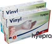 Hy@pro handschoen wit gepoederd vinyl maat S 100 stuks in doos