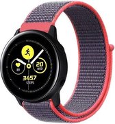 Nylon Bandje - Magenta/Zwart/Grijs - Voor Samsung Galaxy Active 1/2 - Galaxy Watch (42mm) - Gear Sport - Bandbreedte 20mm