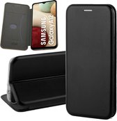 Samsung A12 Hoesje - Samsung Galaxy A12 Hoesje - Samsung A12 Hoesje Book Case Leer Wallet Cover Hoes Zwart