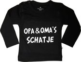 Shirt zwart lange mouw  met tekst 62/68
