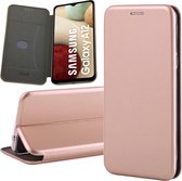 Samsung A12 Hoesje - Samsung Galaxy A12 Hoesje - Samsung A12 Hoesje Book Case Leer Wallet Cover Hoes Rosegoud
