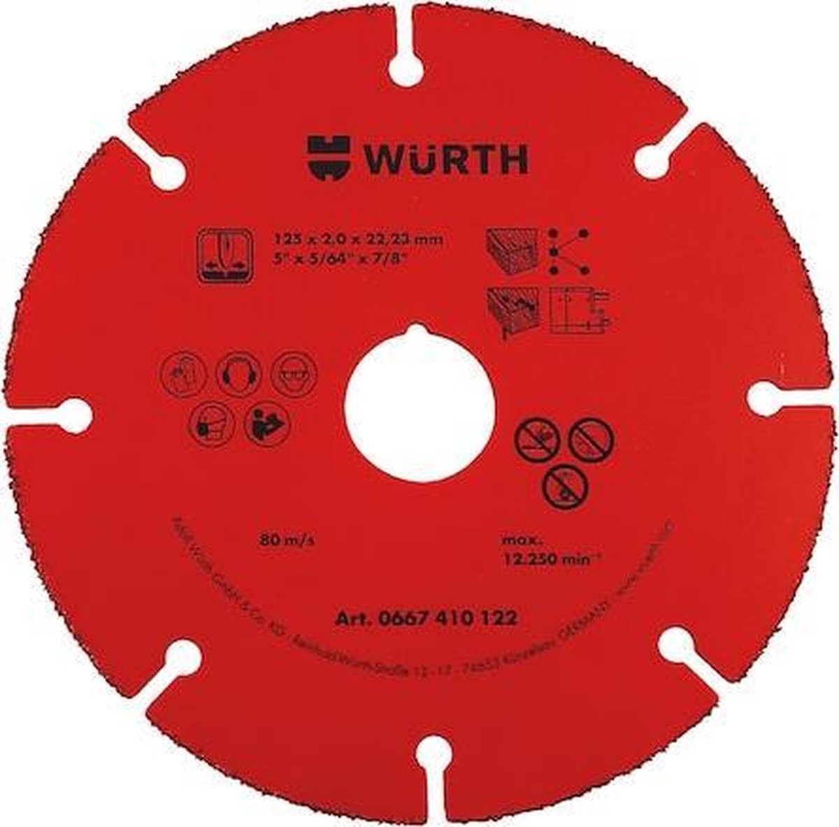 Doorslijpschijven met hardmetalen coating DOORSLIJPSCHIJF-HM-2,0-BO22,2-D125MM , Wurth